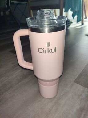 Cirkul Insulated Tumbler Pink Handle Cup w/ Lid & Straw 40oz Style